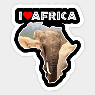 I Love Africa Elephant Family Sticker